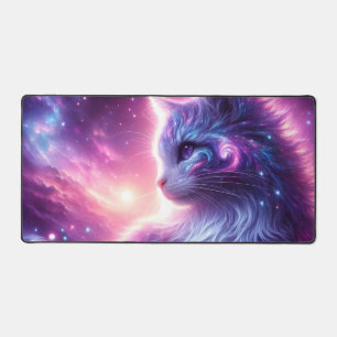 Kosmische Galaxie Mystische Feline Himmelserschein Schreibtischunterlage