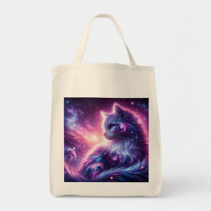 Kosmische Galaxie Mystische Katze Himmlisch Tragetasche