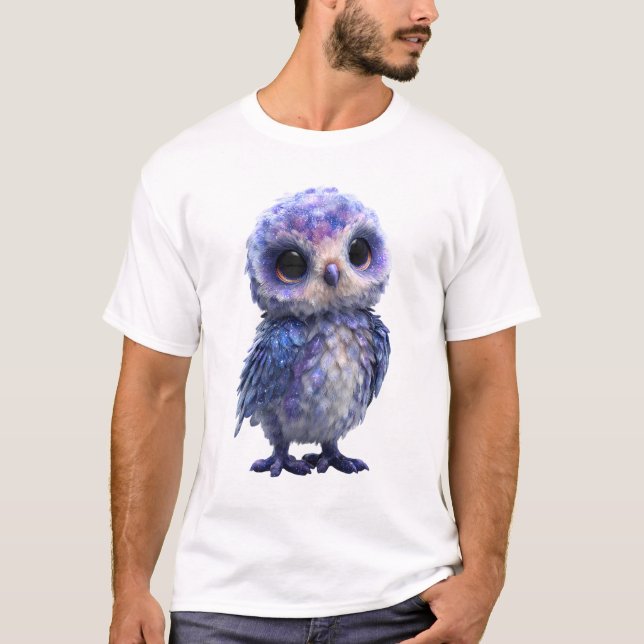Kosmische Galaxie Nebel Eule Männer T-Shirt (Vorderseite)