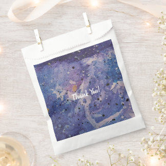 Kosmische Galaxie Wasserfarben Abstract Danke Geschenktütchen