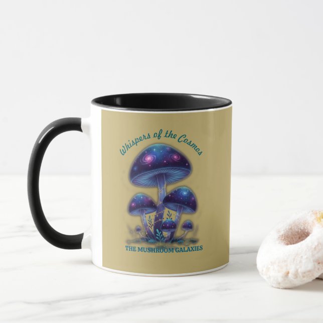 Kosmische Galaxienpilze • Whimsical Fantasy-Pilze  Tasse (Mit Donut)