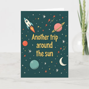 Kosmische Geburtstagsreise-Karte Karte