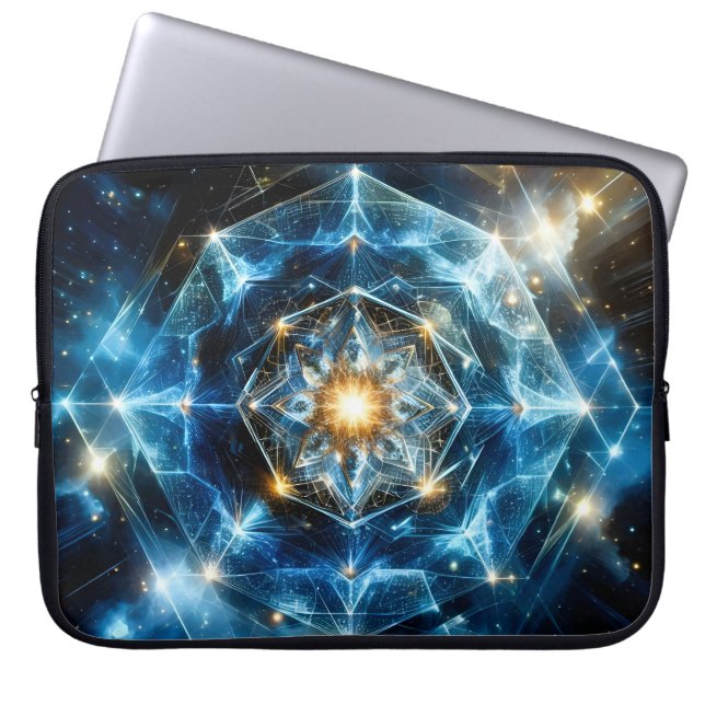 Kosmische Geometrie Mandala Stern Universum Abstra Laptopschutzhülle (Vorderseite)