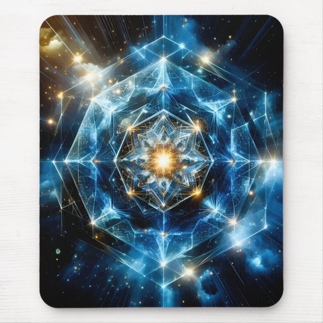 Kosmische Geometrie Mandala Stern Universum Abstra Mousepad (Vorne)