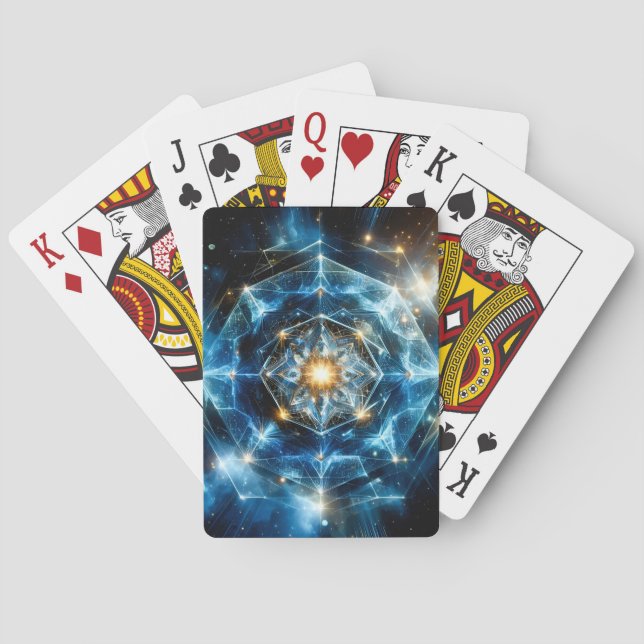 Kosmische Geometrie Mandala Stern Universum Abstra Spielkarten (Rückseite)