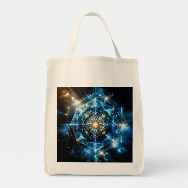 Kosmische Geometrie Mandala Stern Universum Abstra Tragetasche (Vorne)