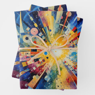 Kosmische geometrische Explosion Abstrakt Geschenkpapier Set