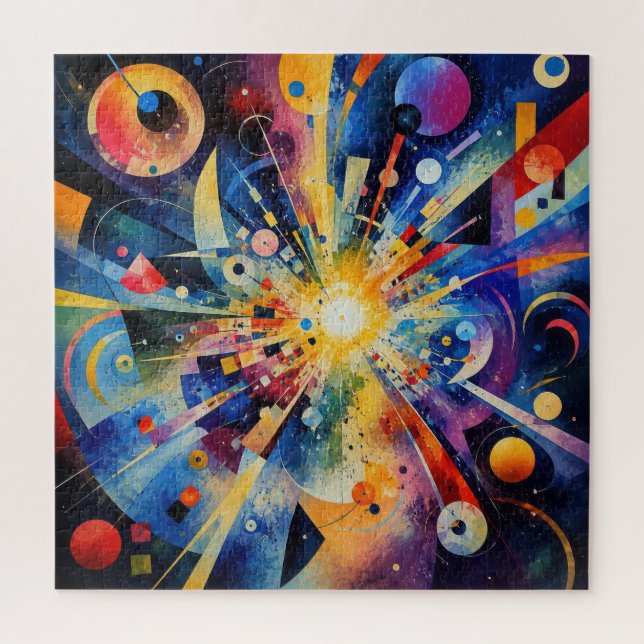 Kosmische geometrische Explosion Abstrakt Puzzle (Vertikal)