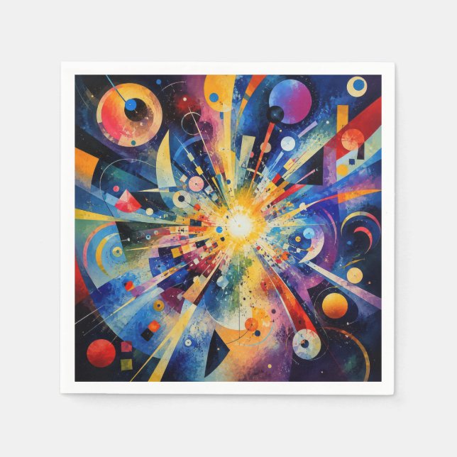 Kosmische geometrische Explosion Abstrakt Serviette (Vorderseite)