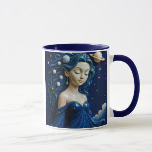 Kosmische Göttin Blau Tasse