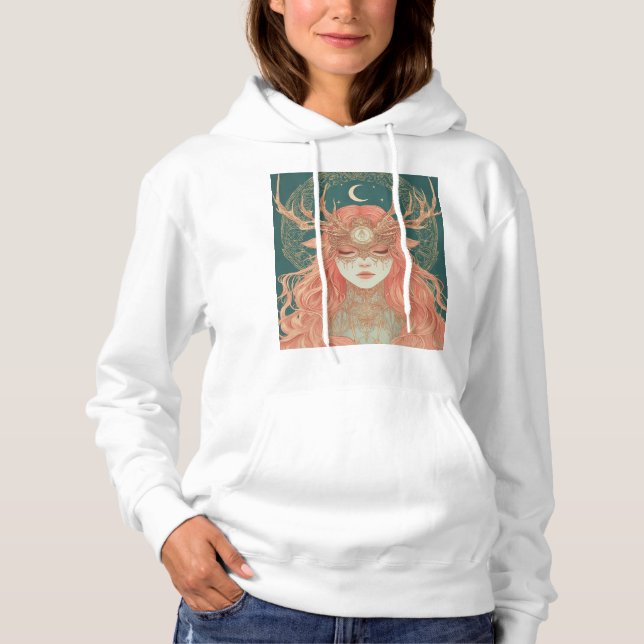 Kosmische Göttin Hoodie (Vorderseite)