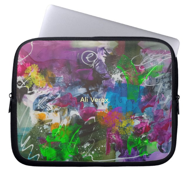 Kosmische Graffiti-Abstraktion Laptopschutzhülle (Vorderseite)