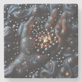 Kosmische Hand und leuchtende Orbs Untersetzer