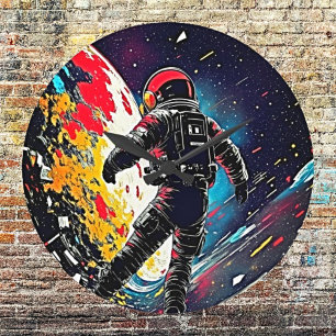 Kosmische Harmonie: im Weltraum verloren Große Wanduhr