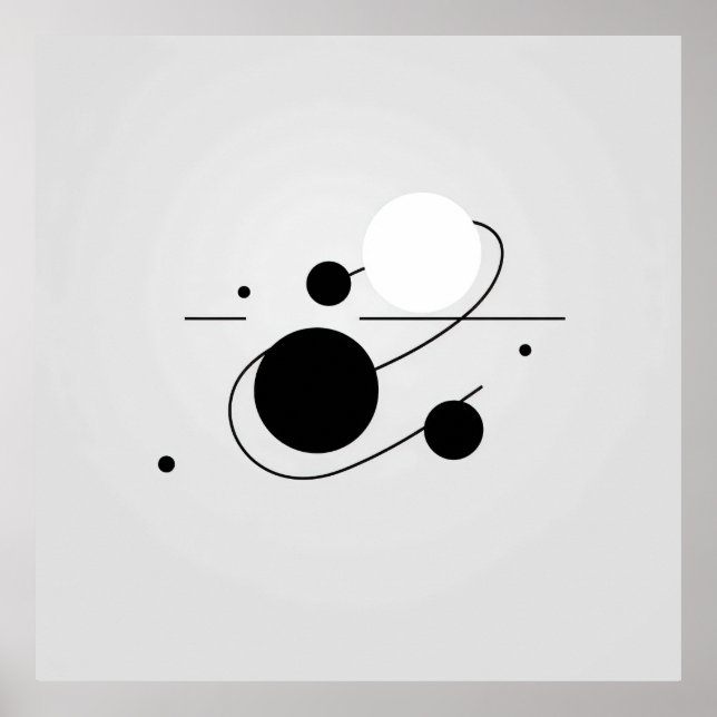 Kosmische Harmonie: Kreis der schwarzen und weißen Poster (Vorne)