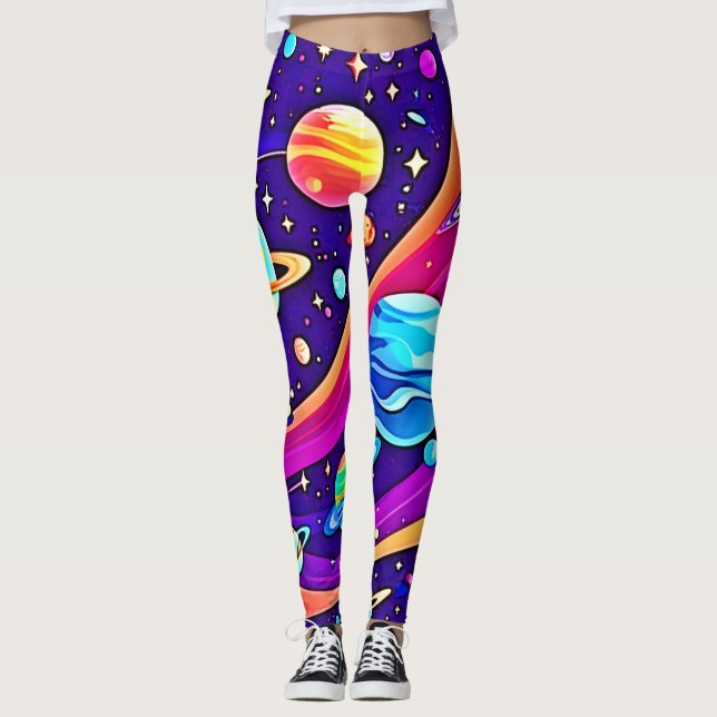 Kosmische Harmonie Kunst Leggings (Vorderseite)