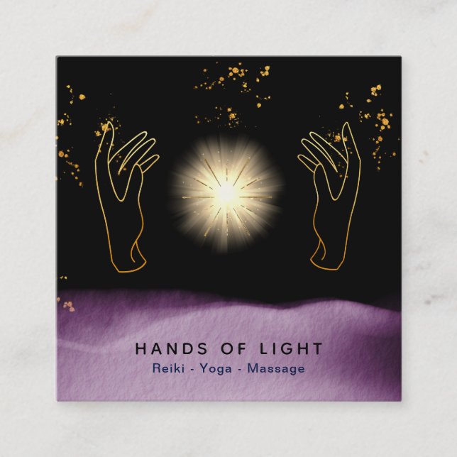 *~* Kosmische HeilHände Universe Energiestars Quadratische Visitenkarte (Vorderseite)