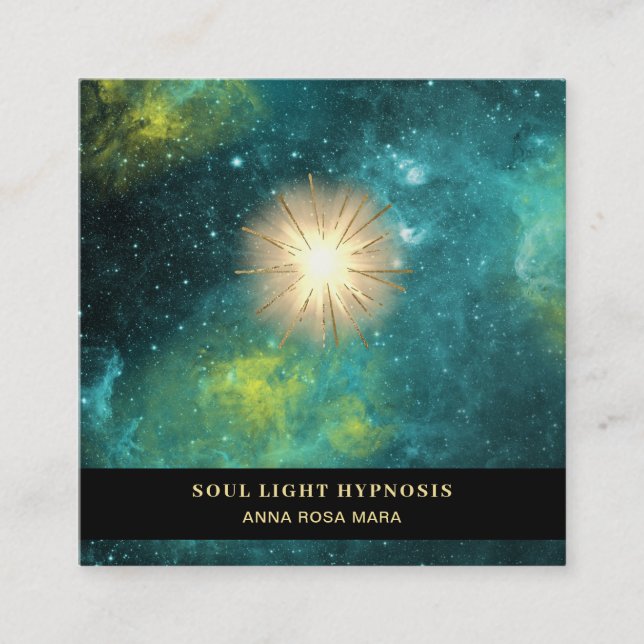 *~* Kosmische Heilung Universum Energie Sonnenbran Quadratische Visitenkarte (Vorderseite)
