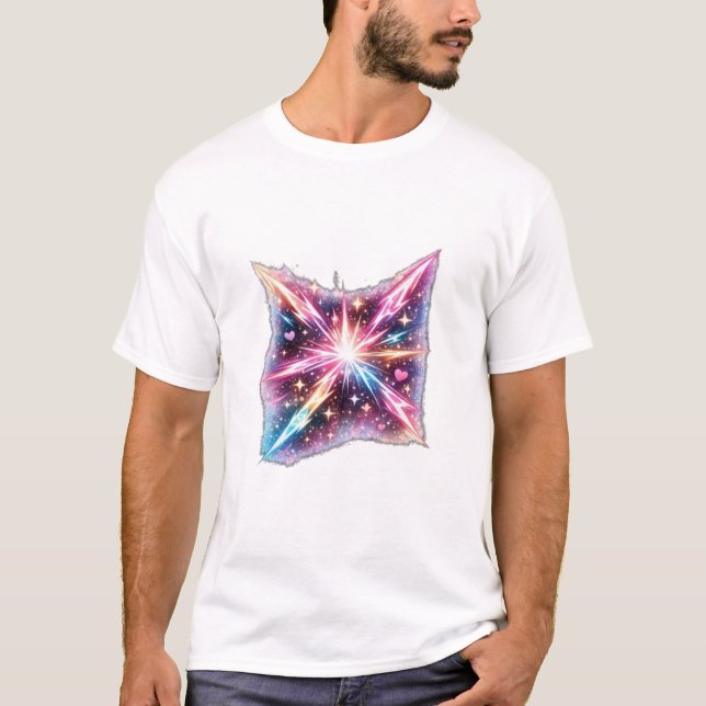Kosmische Herzstoß-Galaxie-Sternenexplosion-Ästhet T-Shirt (Vorderseite)