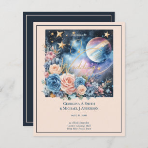 Kosmische Himmelsgalaxie Starry Night Navy Blue