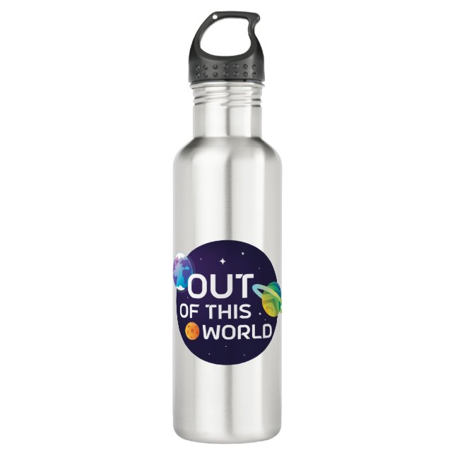 Kosmische Illustration aus diesem Weltraum Edelstahlflasche (Vorderseite)