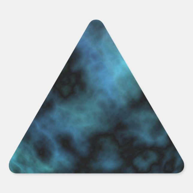 Kosmische Imitate Blauer Marmor Dreieckiger Aufkleber (Vorderseite)
