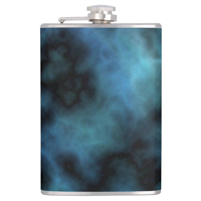 Kosmische Imitate Blauer Marmor Flachmann (Vorderseite)