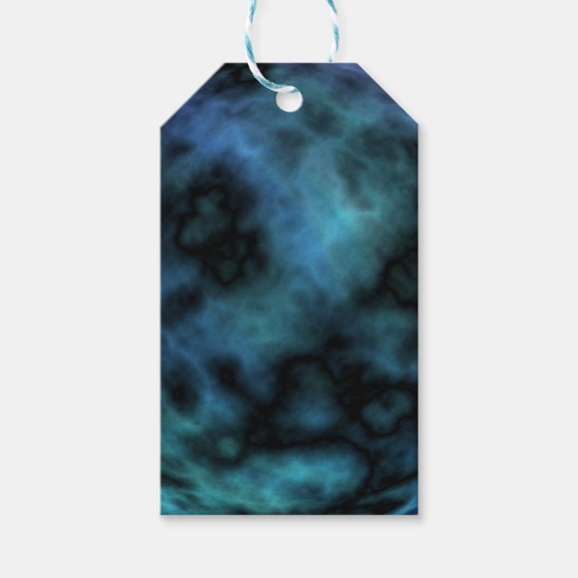 Kosmische Imitate Blauer Marmor Geschenkanhänger (Vorderseite)