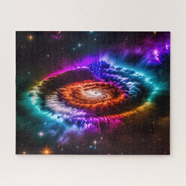 Kosmische Indigospiralgalaxie im Weltraum Puzzle (Horizontal)