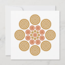 Kosmische Kaleidoskop-Karte in Gold und Orange Mitteilungskarte