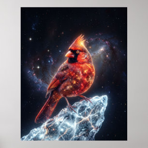 Kosmische Kardinal Gefrorener Komet Weltraum Kunst Poster
