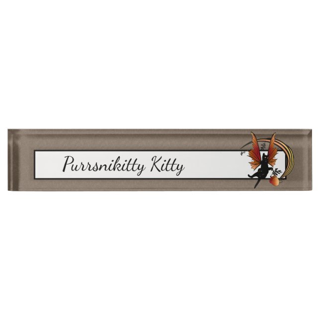 Kosmische Katze Acorn Namensplakette (Vorderseite)