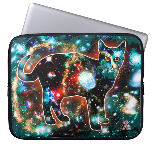 Kosmische Katze Gamma Electronics-Tasche Laptopschutzhülle (Vorderseite)