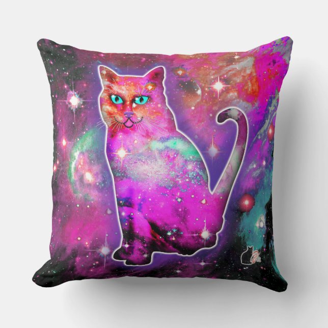 Kosmische Katze Iota Kissen (Vorderseite)