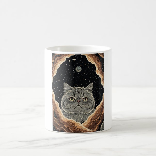 Kosmische Katze Kaffeetasse (Mittel)