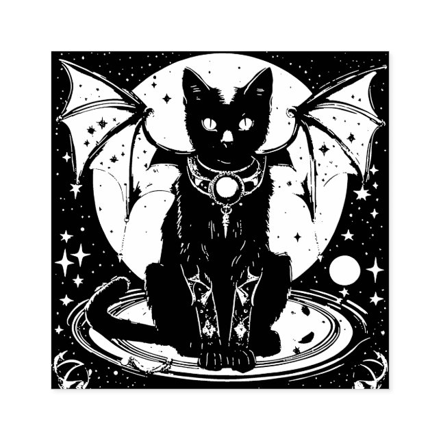 Kosmische Katze - Katze I Gummistempel (Prägung)