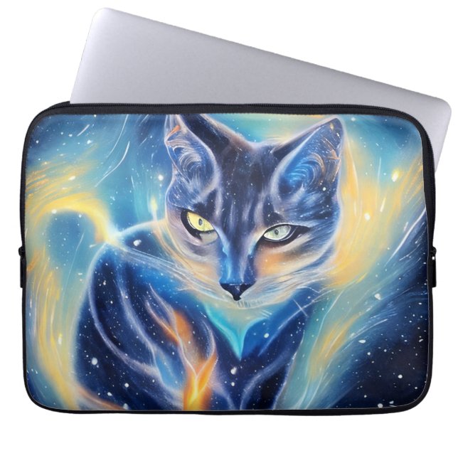 Kosmische Katze Laptopschutzhülle (Vorderseite)