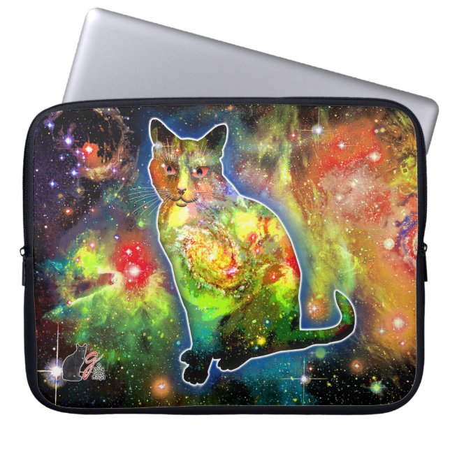 Kosmische Katze Omicron Electronics Bag Laptopschutzhülle (Vorderseite)
