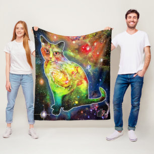 Kosmische Katze Omicron Fleecedecke