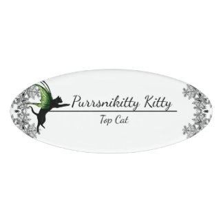 Kosmische Katze Snowflake Namenschild
