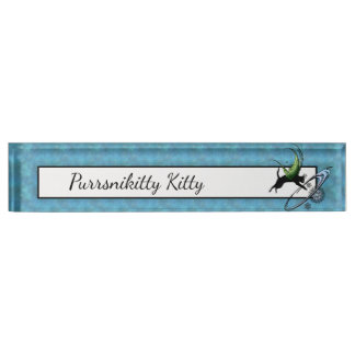 Kosmische Katze Snowflake Namensplakette
