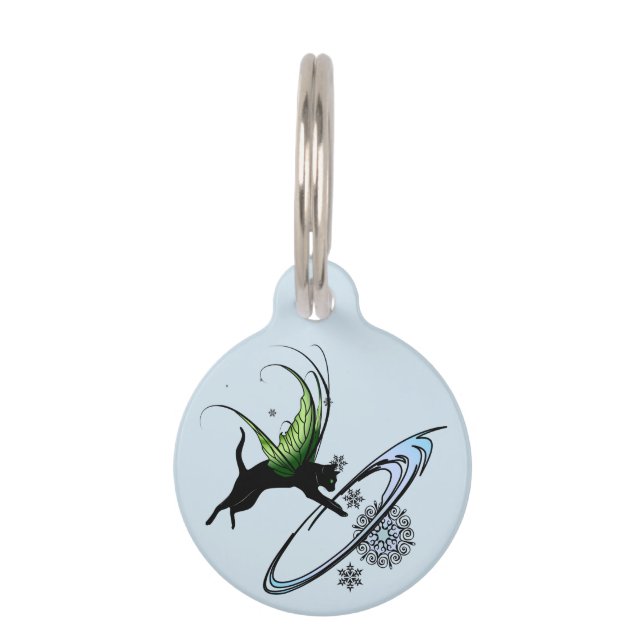 Kosmische Katze Snowflake Tiermarke (Vorderseite)