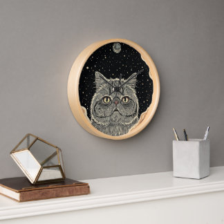 Kosmische Katze Uhr