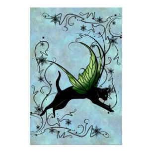 Kosmische Katzen-Schneeflocke Poster