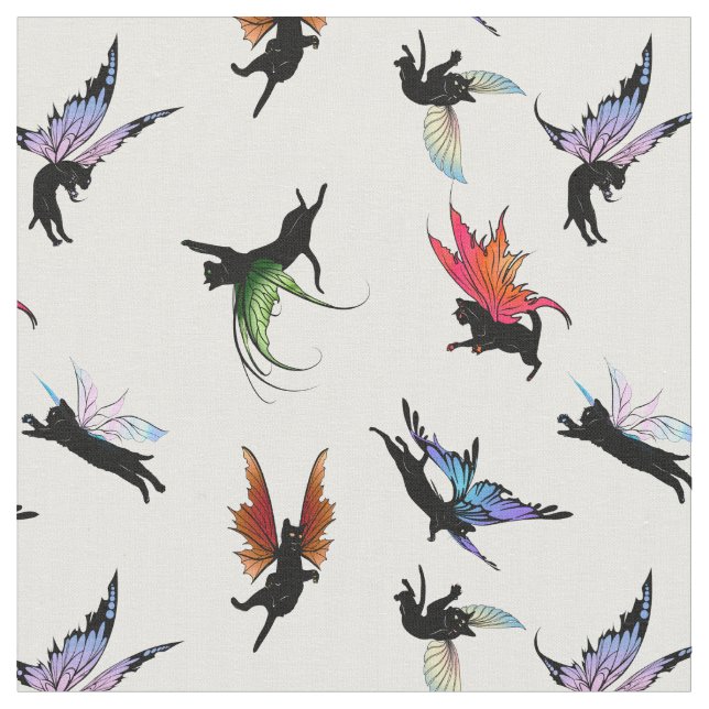 Kosmische Katzen Stoff (Nahaufnahme)