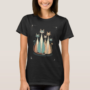 Kosmische Katzen unter dem Nachthimmel T-Shirt