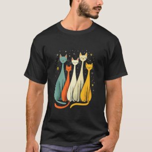 Kosmische Katzen unter dem Nachthimmel T-Shirt