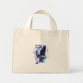 Kosmische Katzentoilette - Surreal Vaporwave Art Mini Stoffbeutel