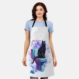 Kosmische Katzentoilette - Surreal Vaporwave Art Schürze