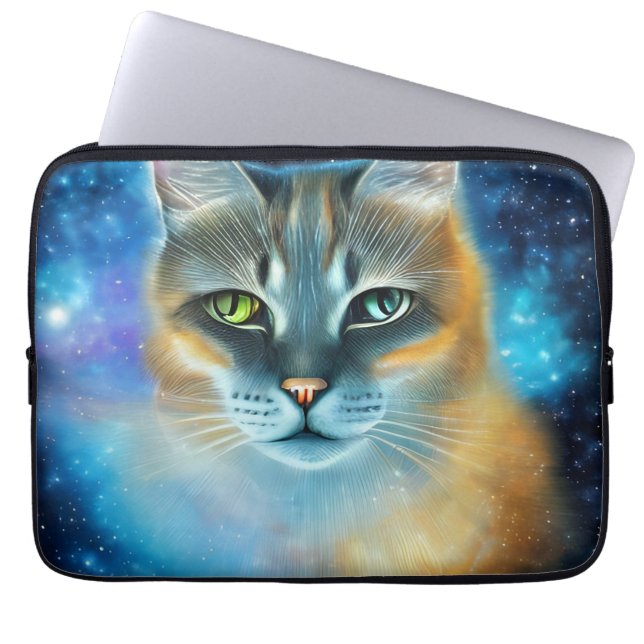 Kosmische Kitty Laptopschutzhülle (Vorderseite)